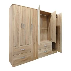 Ντουλάπα εξάφυλλη Athos  sonoma 180x42x180εκ