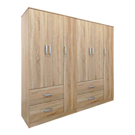 Ντουλάπα εξάφυλλη Lego  sonoma 180x42x180εκ