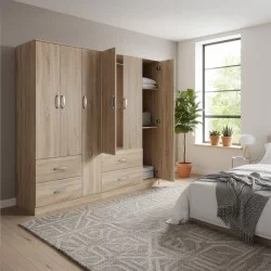 Ντουλάπα εξάφυλλη Athos  sonoma 180x42x180εκ