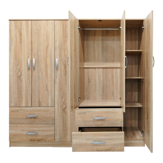 Ντουλάπα εξάφυλλη Lego  sonoma 180x42x180εκ