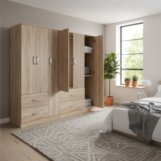 Ντουλάπα εξάφυλλη Lego  sonoma 180x42x180εκ