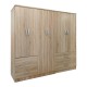 Ντουλάπα εξάφυλλη Athos  Sonoma 200.5x42x180εκ