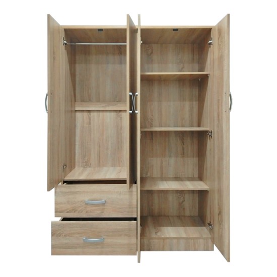 Ντουλάπα εξάφυλλη Athos  Sonoma 200.5x42x180εκ