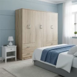 Ντουλάπα εξάφυλλη Athos  Sonoma 200.5x42x180εκ
