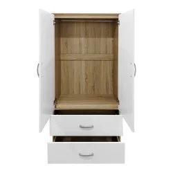Ντουλάπα εξάφυλλη Athos  sonoma-λευκή 240x42x180εκ