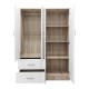 Ντουλάπα εξάφυλλη Athos  Sonoma-λευκό 200.5x42x180εκ