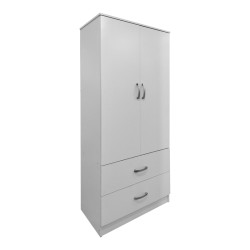Ντουλάπα τετράφυλλη με πατάρι Athos  λευκή 160x42x240εκ