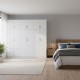 Ντουλάπα εξάφυλλη με πατάρι Athos I  λευκή 240x42x240εκ