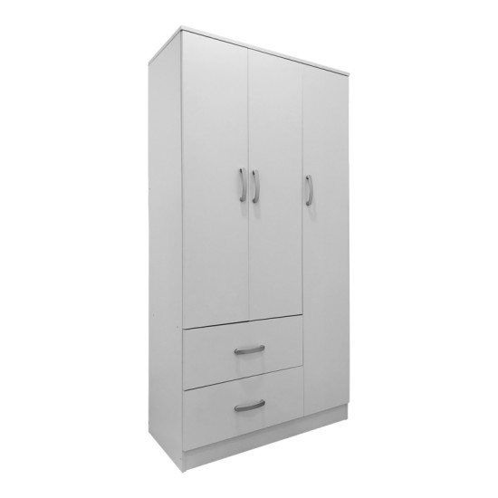Ντουλάπα πεντάφυλλη με πατάρι Athos  λευκή 170x42x240εκ