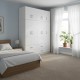 Ντουλάπα πεντάφυλλη με πατάρι Athos  λευκή 170x42x240εκ