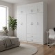 Ντουλάπα πεντάφυλλη με πατάρι Athos I  λευκή 170x42x240εκ