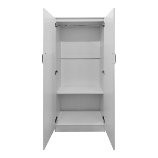 Ντουλάπα τετράφυλλη με πατάρι Athos Ι  λευκή 160x42x240εκ