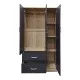 Ντουλάπα εξάφυλλη Athos  sonoma-ανθρακί 180x42x180εκ