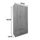 Ντουλάπα εξάφυλλη Athos  sonoma-ανθρακί 180x42x180εκ