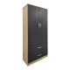 Ντουλάπα πεντάφυλλη Athos  sonoma-ανθρακί 170x42x180εκ