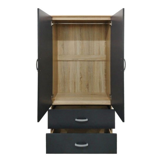Ντουλάπα πεντάφυλλη Athos  sonoma-ανθρακί 170x42x180εκ
