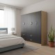 Ντουλάπα πεντάφυλλη Athos  sonoma-ανθρακί 170x42x180εκ