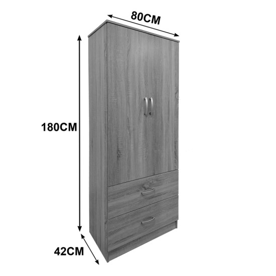 Ντουλάπα τετράφυλλη με πατάρι Athos  wenge 160x42x240εκ