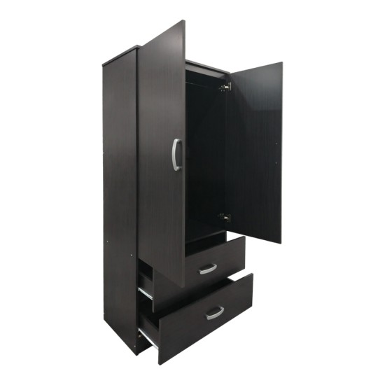 Ντουλάπα εξάφυλλη με πατάρι Athos  wenge 240x42x240εκ