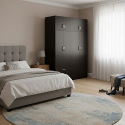 Ντουλάπα εξάφυλλη με πατάρι Lego  wenge 240x42x240εκ