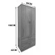 Ντουλάπα εξάφυλλη με πατάρι Athos I  wenge 240x42x240εκ
