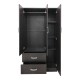 Ντουλάπα εξάφυλλη με πατάρι Athos  wenge 180x42x240εκ