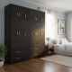 Ντουλάπα εξάφυλλη με πατάρι Athos  wenge 180x42x240εκ