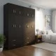 Ντουλάπα εξάφυλλη με πατάρι Athos  wenge 180x42x240εκ