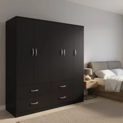 Ντουλάπα πεντάφυλλη με πατάρι Athos  wenge 170x42x240εκ