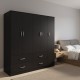 Ντουλάπα πεντάφυλλη με πατάρι Athos  wenge 170x42x240εκ