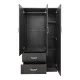 Ντουλάπα πεντάφυλλη με πατάρι Athos I  wenge 170x42x240εκ