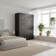 Ντουλάπα πεντάφυλλη με πατάρι Athos I  wenge 170x42x240εκ
