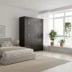 Ντουλάπα πεντάφυλλη με πατάρι Athos I  wenge 170x42x240εκ