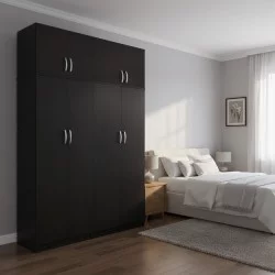 Ντουλάπα τετράφυλλη με πατάρι Athos Ι  wenge 160x42x240εκ