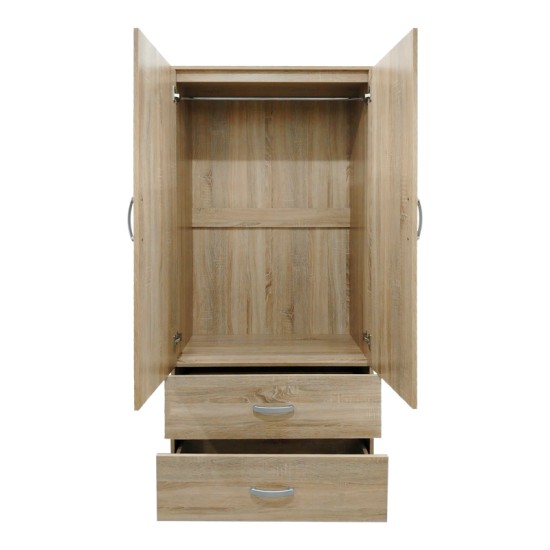 Ντουλάπα εξάφυλλη με πατάρι Athos I  sonoma 240x42x240εκ