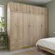 Ντουλάπα εξάφυλλη με πατάρι Athos I  sonoma 240x42x240εκ