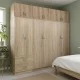 Ντουλάπα εξάφυλλη με πατάρι Athos I  sonoma 240x42x240εκ