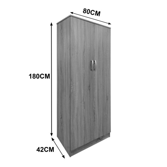 Ντουλάπα εξάφυλλη με πατάρι Athos I  sonoma 240x42x240εκ