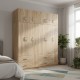 Ντουλάπα εξάφυλλη με πατάρι Athos  sonoma 180x42x240εκ