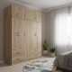 Ντουλάπα πεντάφυλλη με πατάρι Athos  sonoma 170x42x240εκ