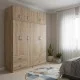 Ντουλάπα πεντάφυλλη με πατάρι Athos  sonoma 170x42x240εκ