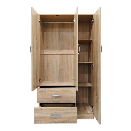 Ντουλάπα πεντάφυλλη με πατάρι Athos I  sonoma 170x42x240εκ