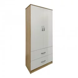 Ντουλάπα τετράφυλλη με πατάρι Athos  sonoma-λευκή 160x42x240εκ