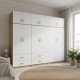 Ντουλάπα εξάφυλλη με πατάρι Athos  sonoma-λευκή 240x42x240εκ