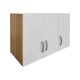 Ντουλάπα εξάφυλλη με πατάρι Athos  sonoma-λευκή 180x42x240εκ