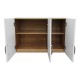 Ντουλάπα εξάφυλλη με πατάρι Athos  sonoma-λευκή 180x42x240εκ