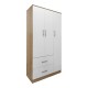 Ντουλάπα πεντάφυλλη με πατάρι Athos  sonoma-λευκή 170x42x240εκ