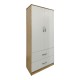 Ντουλάπα πεντάφυλλη με πατάρι Athos  sonoma-λευκή 170x42x240εκ
