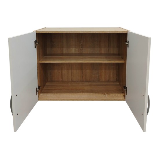 Ντουλάπα πεντάφυλλη με πατάρι Athos  sonoma-λευκή 170x42x240εκ