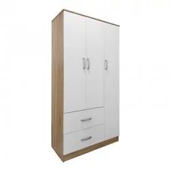 Ντουλάπα πεντάφυλλη με πατάρι Athos I  sonoma-λευκή 170x42x240εκ